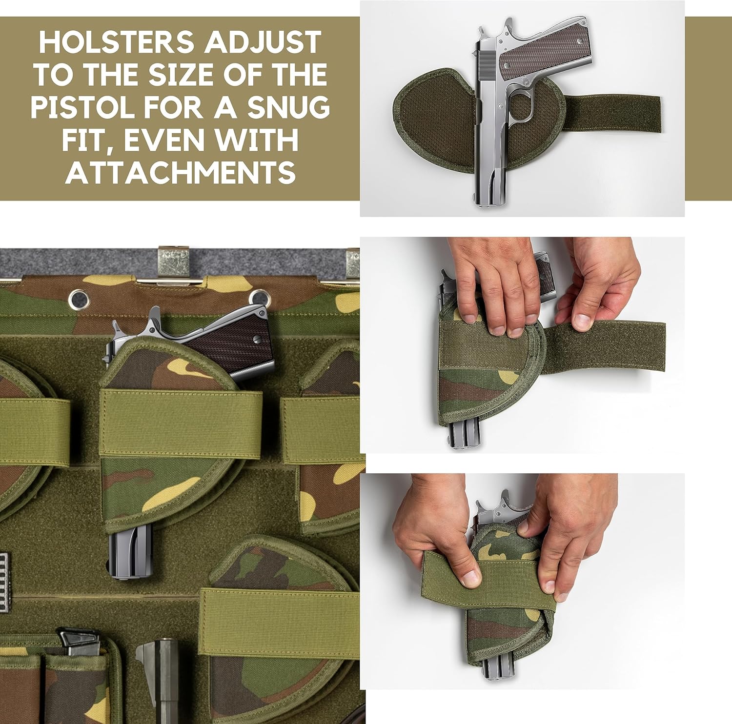 Organizador de puerta seguro para armas  Organizador de panel de puerta seguro para armas con soporte extraíble para pistola  Almacenamiento de