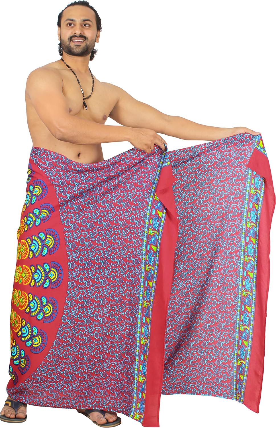 LA LEELA Men’s Sarong Beach Swim Cover Up Wraps