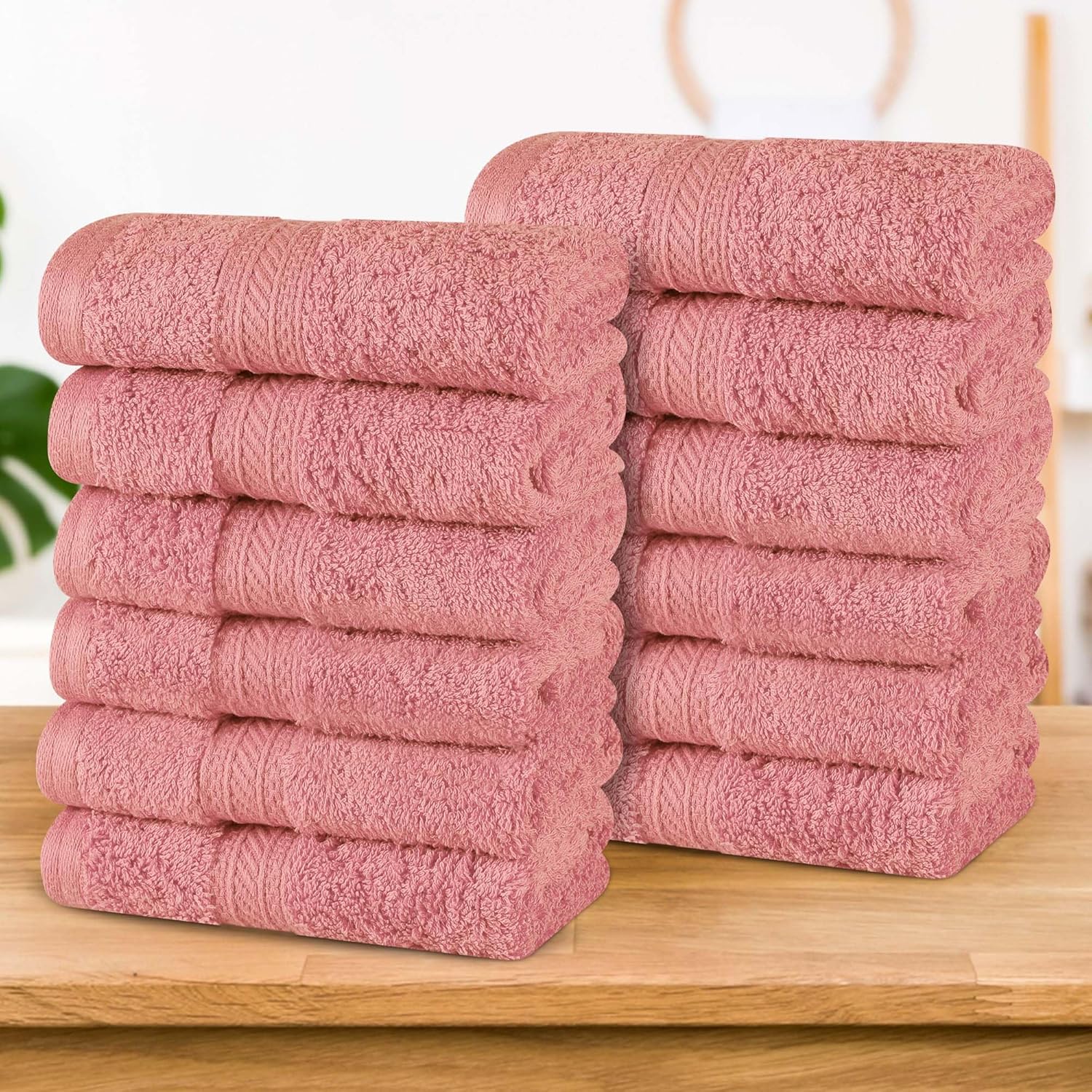 Superior Juego de 12 toallas faciales de algodón, artículos esenciales para el hogar, secado rápido, accesorios de baño de lujo, toallas básicas,