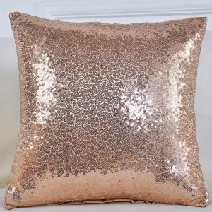 New Luxury Series – Funda de almohada decorativa de satén con lentejuelas brillantes, color beige, para interiores y exteriores, para sofá, sala de New Luxury Series – Funda de almohada decorativa de satén con lentejuelas brillantes, color beige, para interiores y exteriores, para sofá, sala de