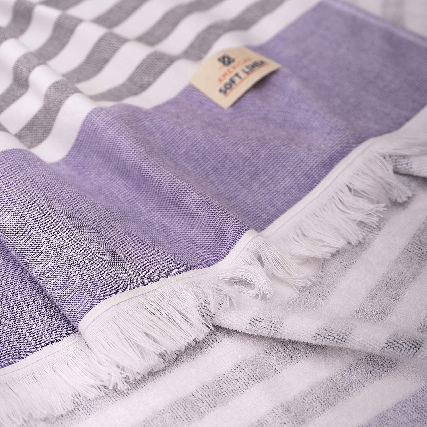 American Soft Linen – Juego de toallas de baño turcas, 100% algodón, 35 x 60 pulgadas