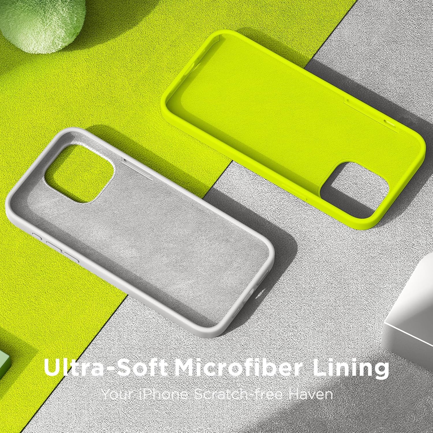 Cordking Funda diseñada para iPhone 15 Pro Max, funda de silicona ultra delgada a prueba de golpes para iPhone 15 ProMax con forro de microfibra