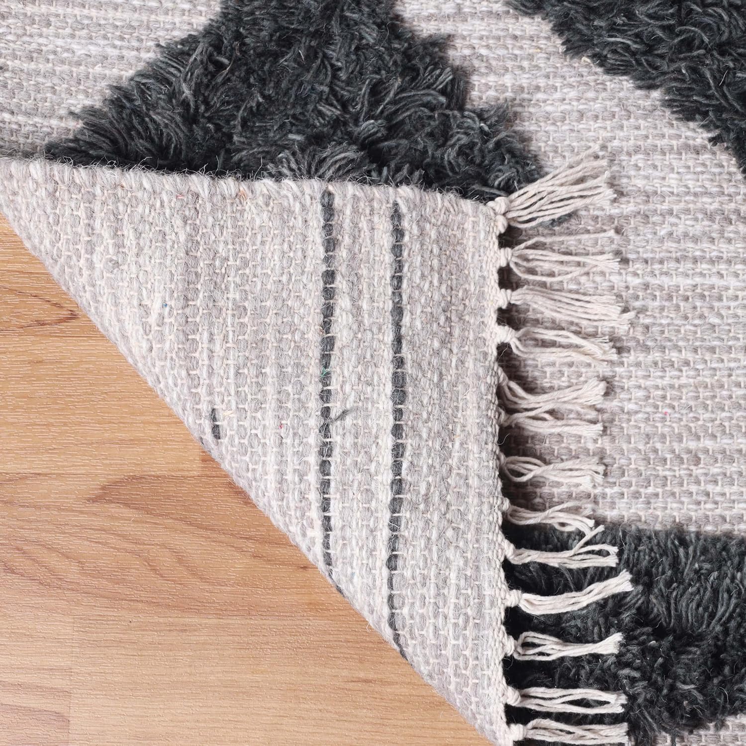 Superior Alfombra de lana copetuda a mano para interiores, decoración geométrica del hogar para sala de estar, cocinacomedor, dormitorio, oficina,