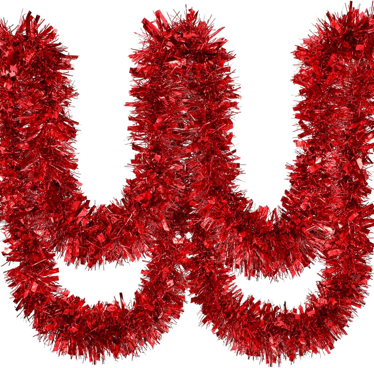 Guirnalda de oropel de Navidad de 59 pies con torsión metálica, guirnalda colgante brillante para árbol de Navidad, suministros de fiesta Dingion