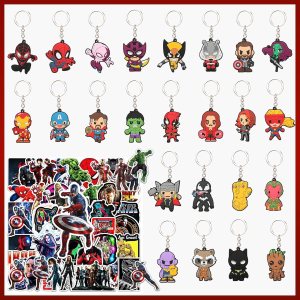 74 calcomanías de cómics de superhéroes para fiestas temáticas de héroes, coleccionar llaveros para regalos de fiesta a granel, día escolar, 74 calcomanías de cómics de superhéroes para fiestas temáticas de héroes, coleccionar llaveros para regalos de fiesta a granel, día escolar,