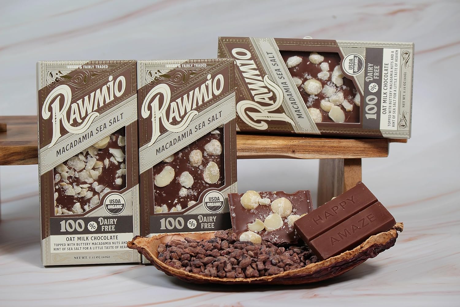 Rawmio Corteza de sal marina de macadmia – 2.12 onzas – Cruda, orgánica, vegana, kosher – Paquete de 2