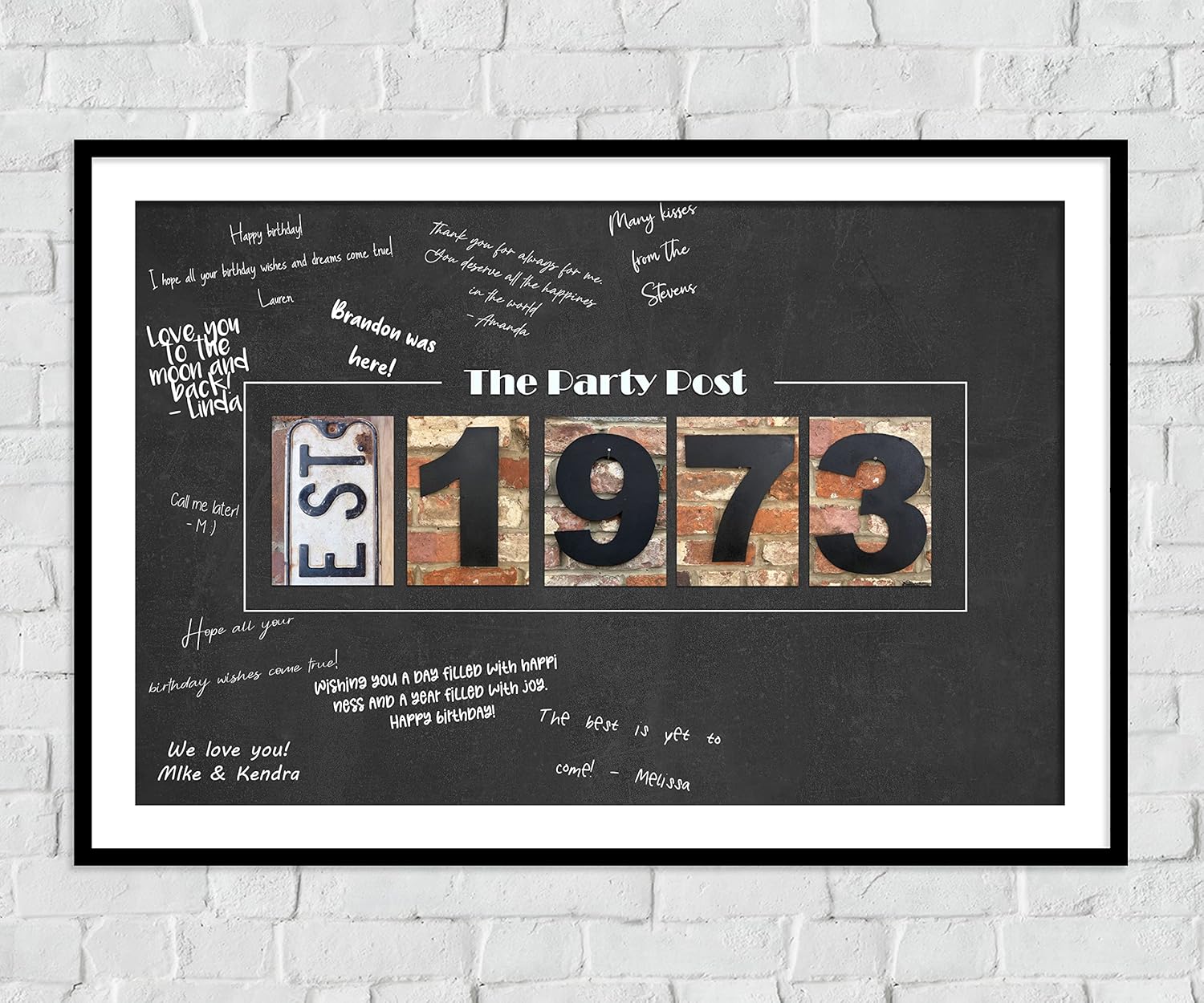 Decoración de póster de cumpleaños número 50. Suministros de fiesta para él o ella que cumple 50 años. Letrero alternativo de libro de invitados de