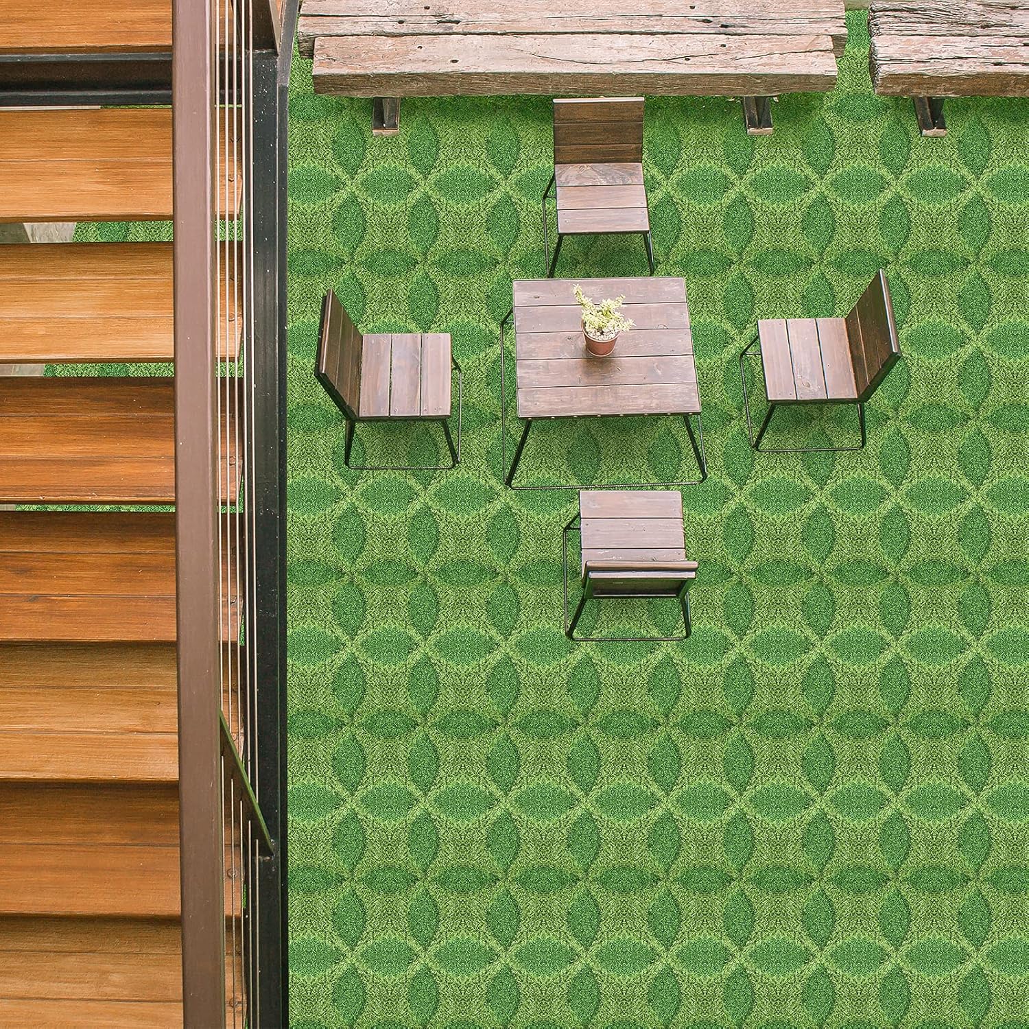 Césped artificial para suelos y paredes, decoración de pared de plantas artificiales resistente a los rayos UV, diseño 3D para interiores y
