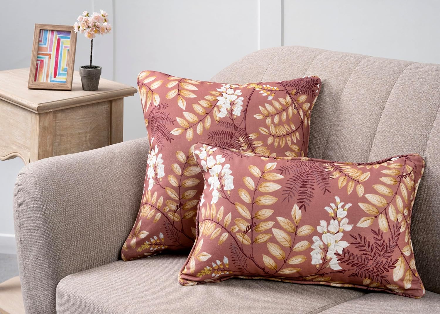 Maison d’ Hermine Funda de almohada decorativa 100% algodón, 20 x 20 pulgadas, cuadradas, lavables, con cremallera invisible, para sofá, dormitorio,
