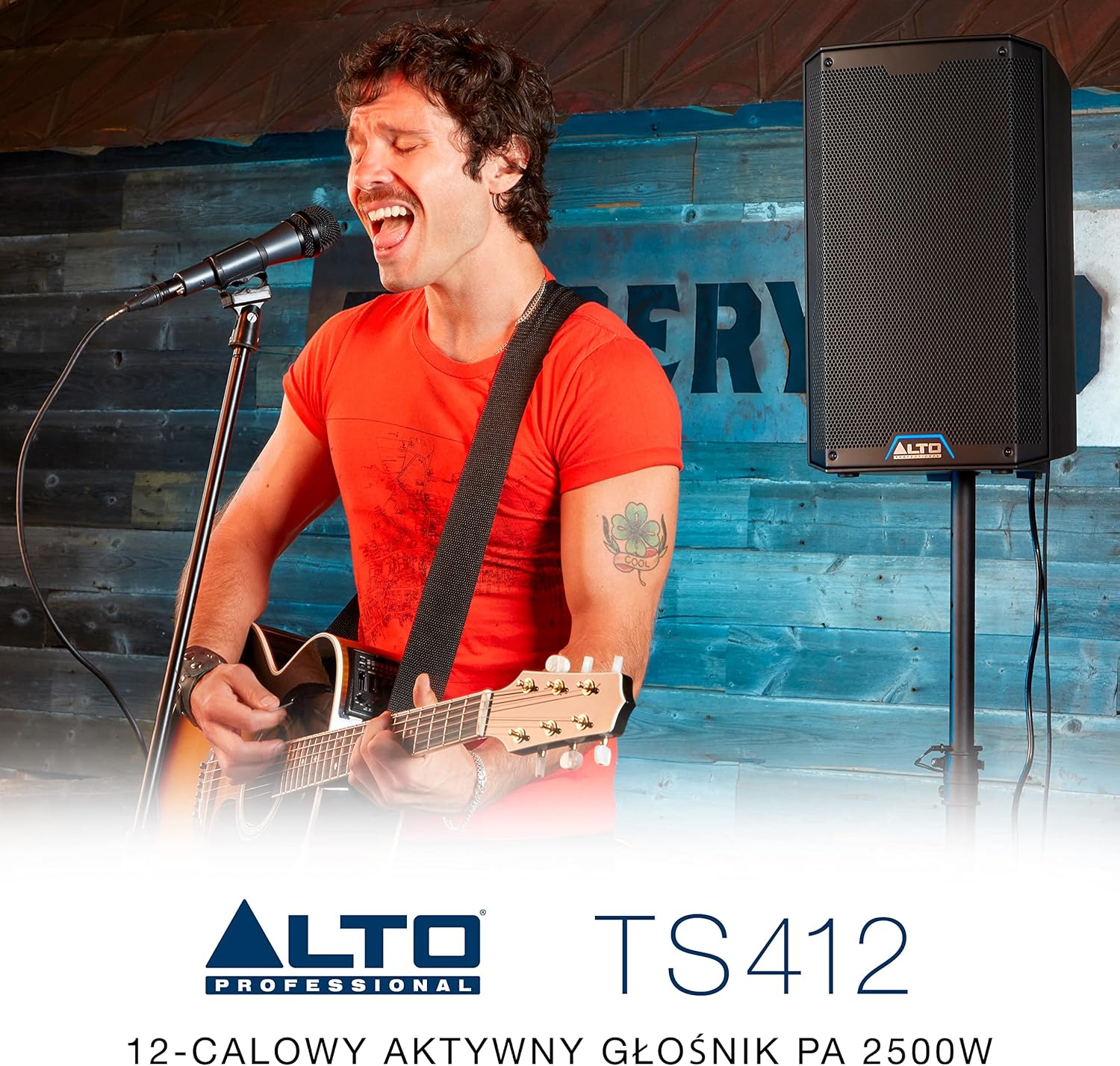 Alto Professional TS412 – Altavoz PA alimentado de 2500 W de 12 pulgadas con mezclador de 3 canales, transmisión Bluetooth, enlace de altavoz