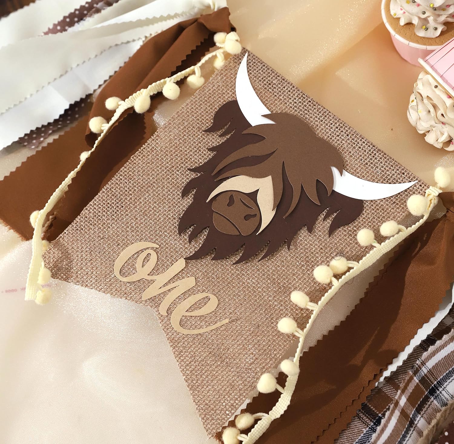 Cartel de primer cumpleaños para silla alta  Rodeo de vaquero para decoración de tela de fiesta, baby shower, guirnalda de fondo para accesorios de