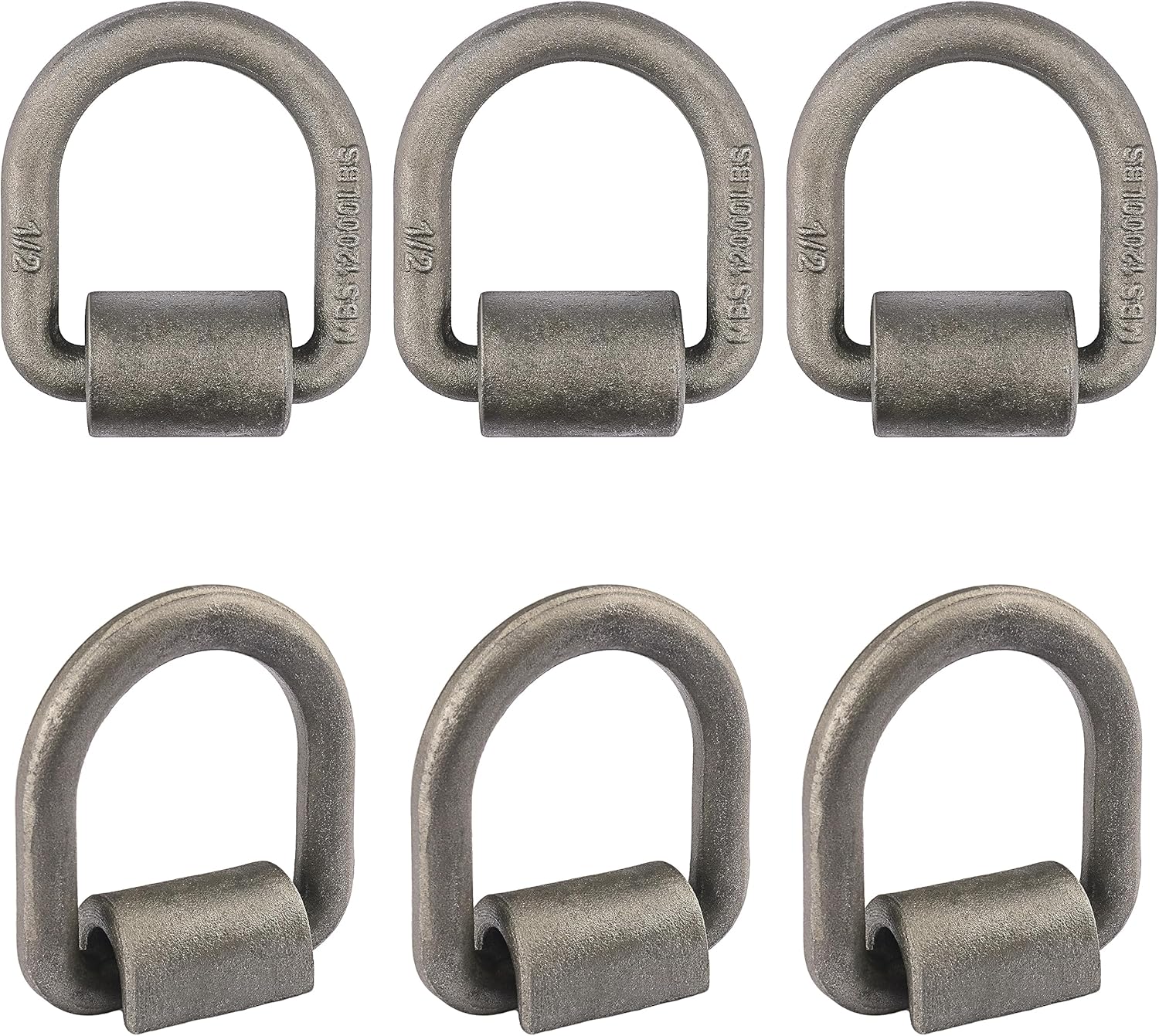 Paquete de 6 anillos de soldadura de 12 pulgada en D, anclaje de anillo en D para remolques para asegurar cuatrimotos, vehículos utilitarios,