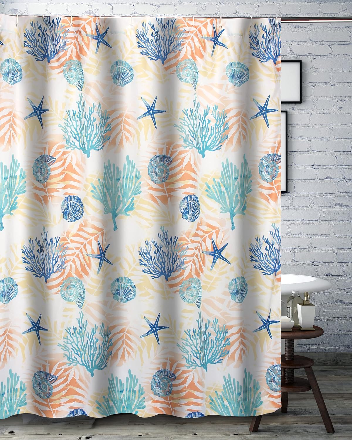 Greenland Home Montego – Cortina de ducha, color aguamarina, 72 x 72 pulgadas