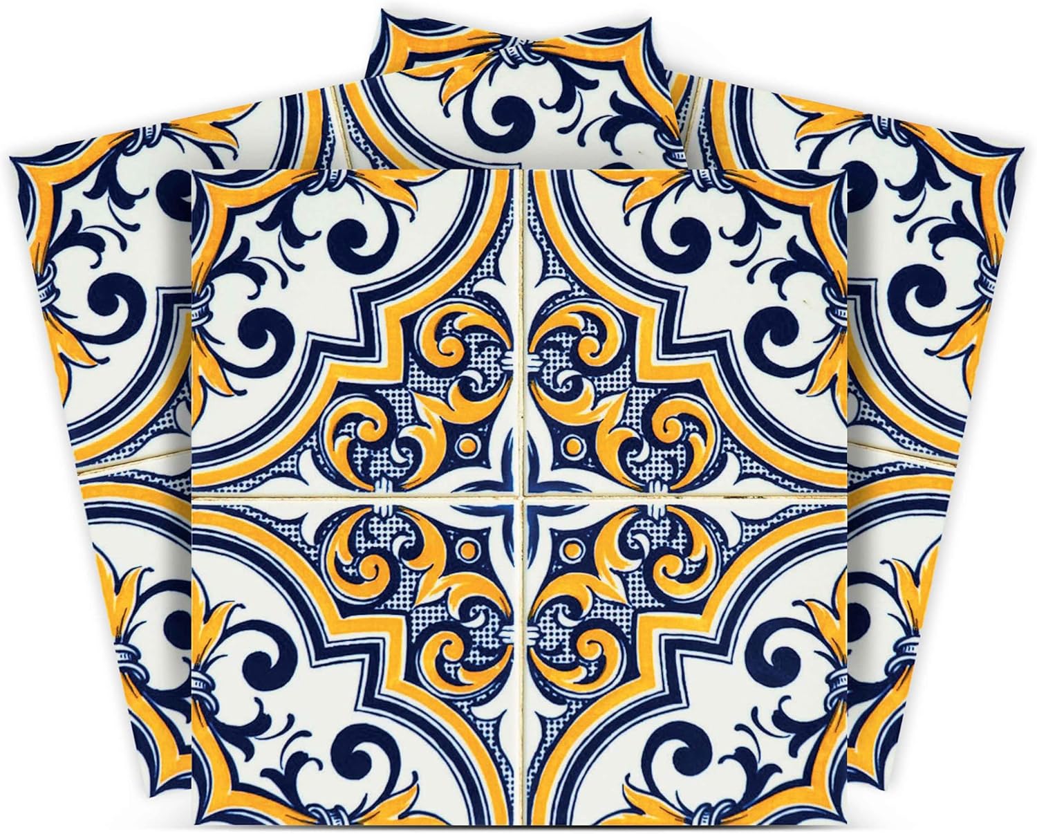 Adhesivos para azulejos Mi Alma, 24 unidades, Talavera, plantillas de pared, calcomanías para despegar y pegar, fácil aplicación, ideal para baño,