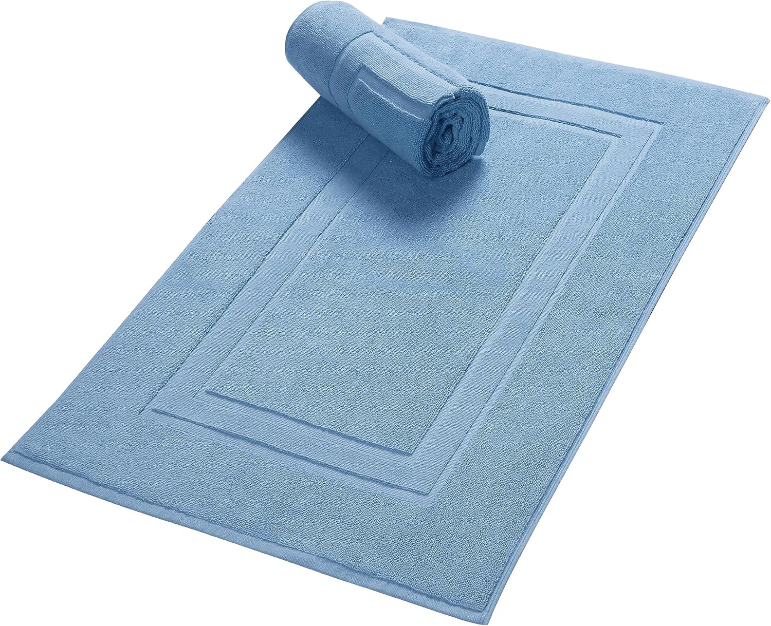 GLAMBURG Paquete de 2 tapetes de baño de algodón prémium de 20 x 32 pulgadas, 100% algodón hilado en anillo, calidad de hotel y spa, 21.16 ozm,
