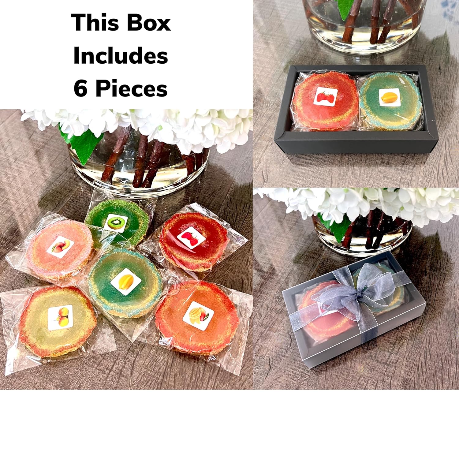 Kohakutou – Caramelo de cristal de geoda, todos los dulces veganos naturales sin gluten, caramelos de gelatina de cristal comestibles, gemas