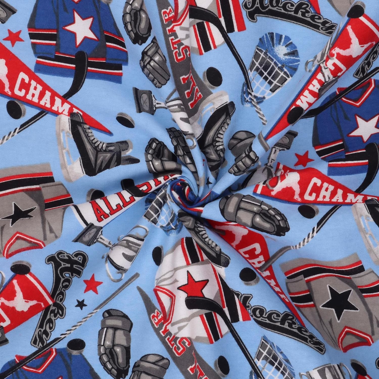 Mook Fabrics Franela PRT Hockey, corte azul por The Yard