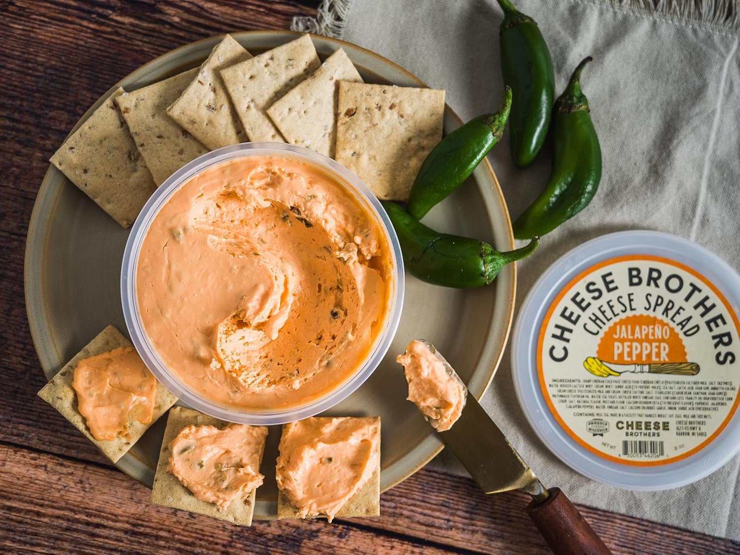 Cheese Bros. – Paquete variado de queso para untar  Hecho a mano en Wisconsin  8 onzas cada paquete