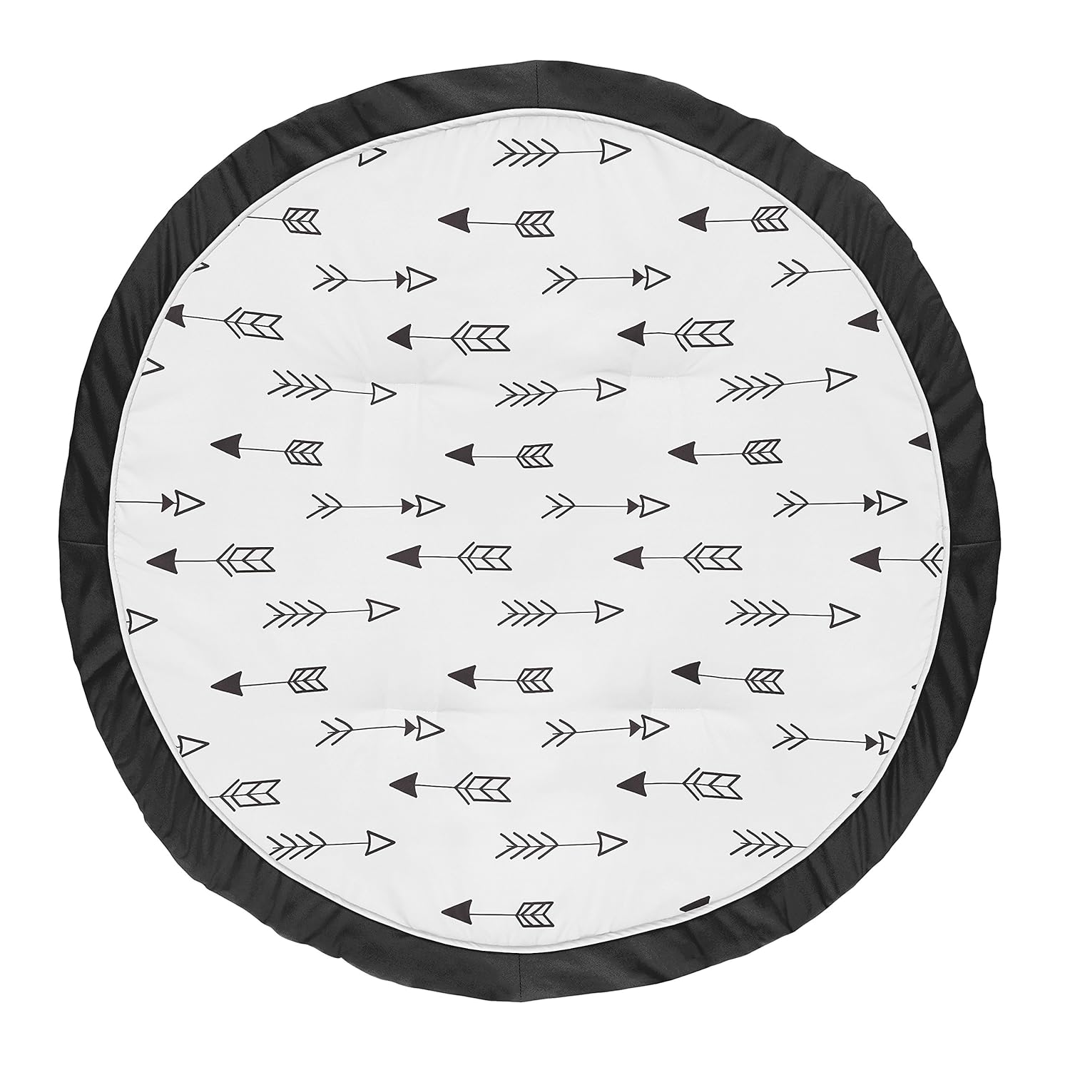 Sweet Jojo Designs Alfombra de juego de flechas en blanco y negro para bebé y bebé, para la colección de zorro blanco y negro