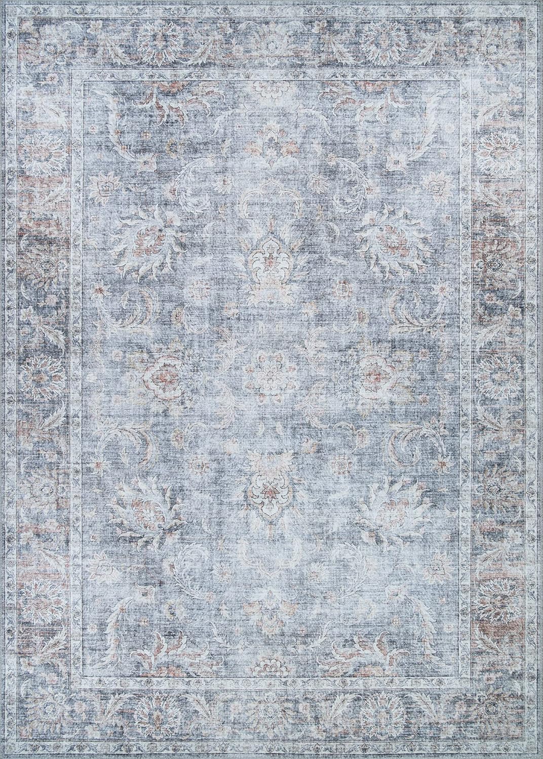 Couristan Alfombra Pasha Isfahan rectangular de 5 x 8 pies, color hongo, floral, antideslizante, decoración del hogar