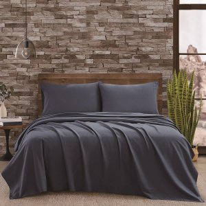 FRYE Juego de sábanas y fundas de almohada de 2 piezas, secado rápido, mezcla de lino y algodón transpirable, azul oscuro FRYE Juego de sábanas y fundas de almohada de 2 piezas, secado rápido, mezcla de lino y algodón transpirable, azul oscuro