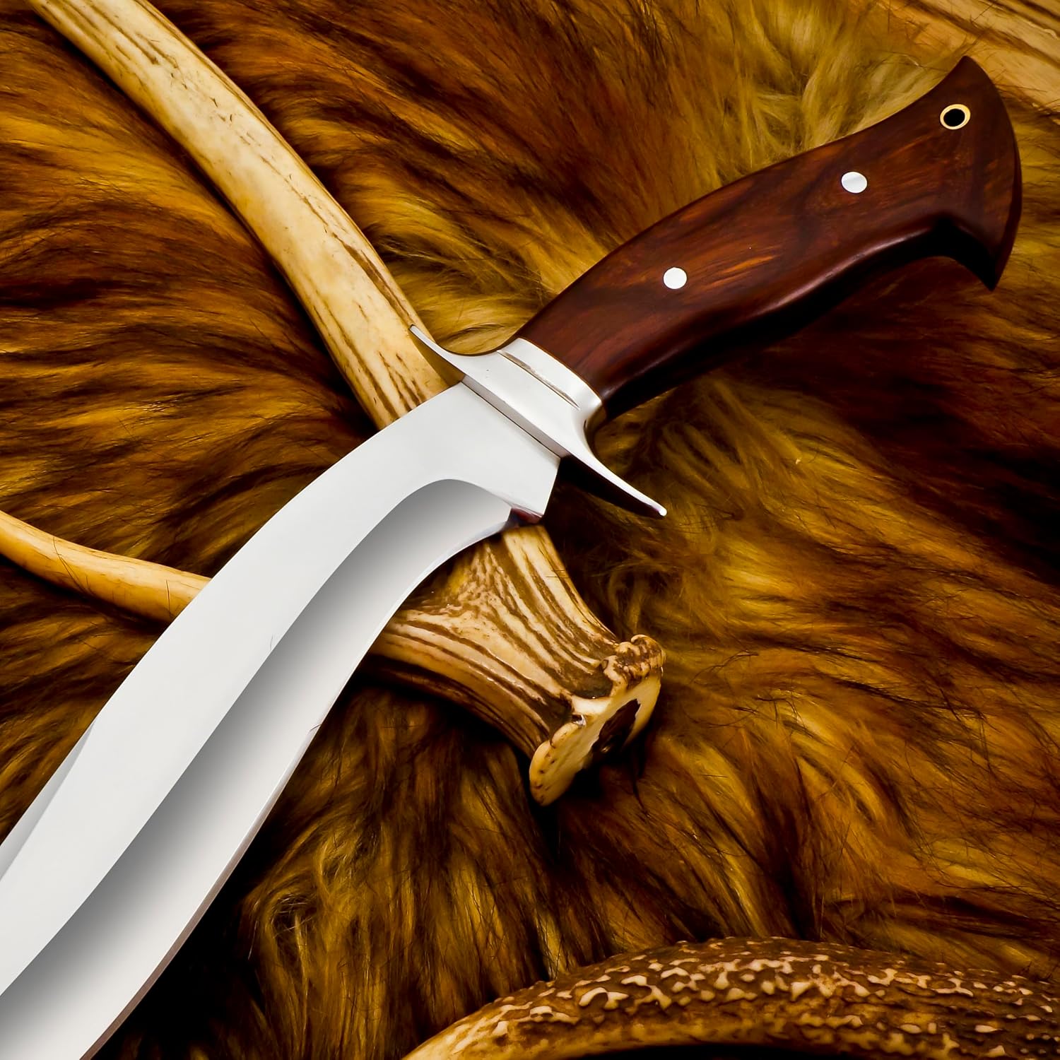 REG-234 Cuchillo Kukri hecho a mano de acero D2 personalizado – Mango de madera exótica
