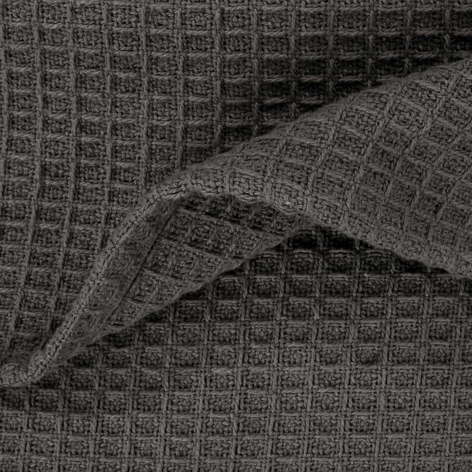 Manta 100% algodón tamaño Queen para cama, manta de otoño de tejido gofre, ligera y transpirable, manta de Navidad suave, regalo para mujeres, gris,