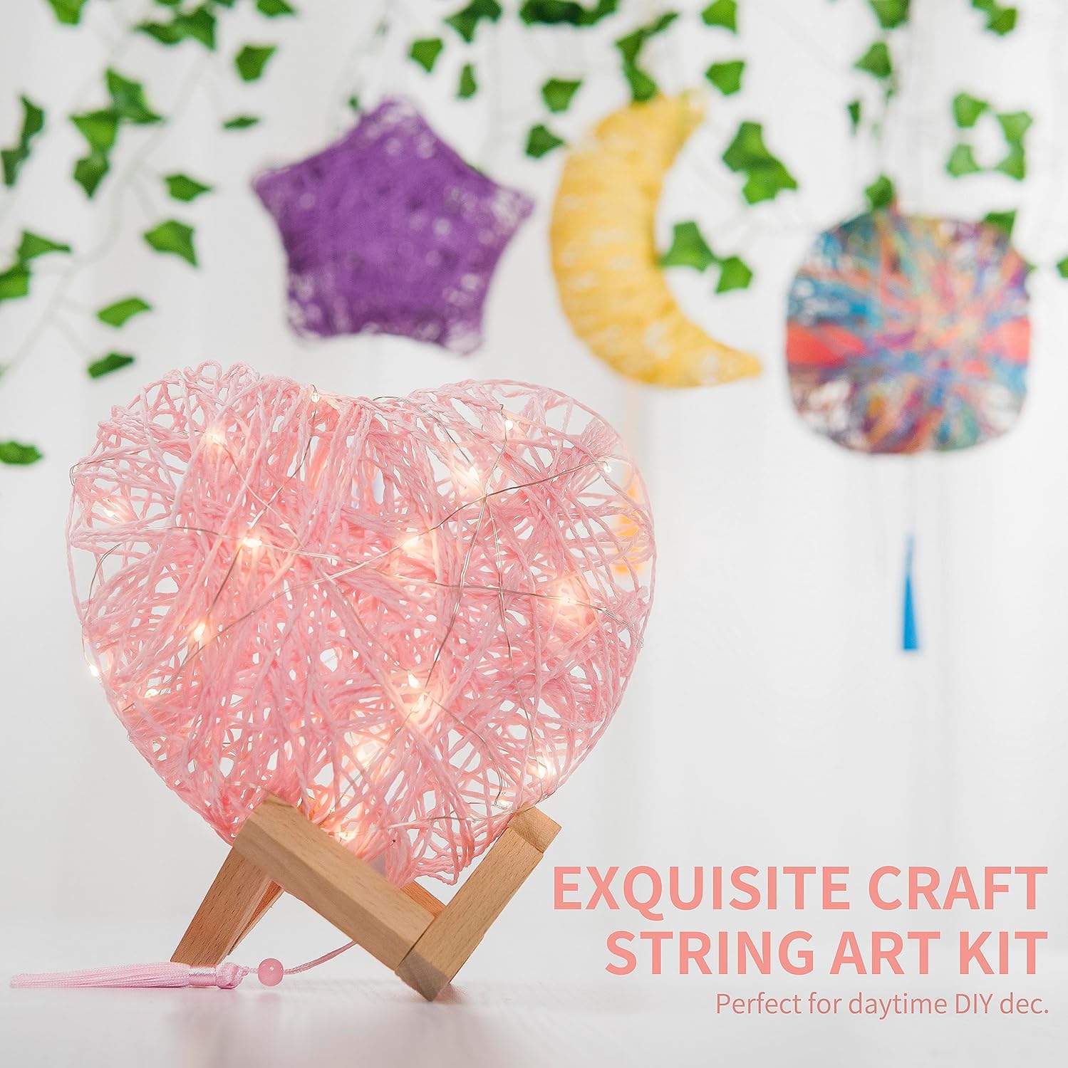 bemece Kit de arte de cuerda 3D, artes y manualidades para niños de 8 a 12 años, kits de manualidades para regalos para cumpleaños, Navidad, luz