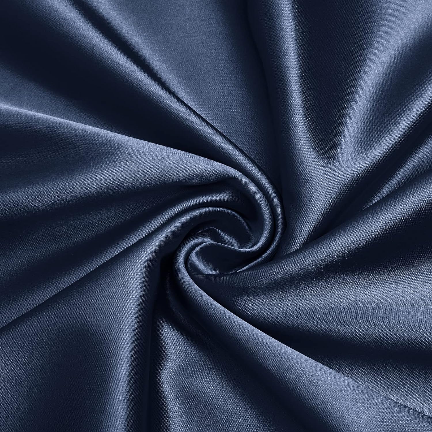 VACVELT The Yard, tela de satén azul marino de 60 pulgadas de ancho, tela de satén brillante y suave, tela de satén sedosa para vestidos de novia,