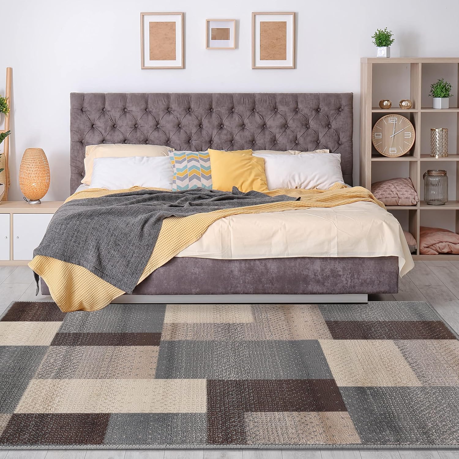BLUENILEMILLS Alfombra de área grande para interiores, respaldo de yute, decoración del hogar, perfecta para dormitorio, sala de estar, oficina,