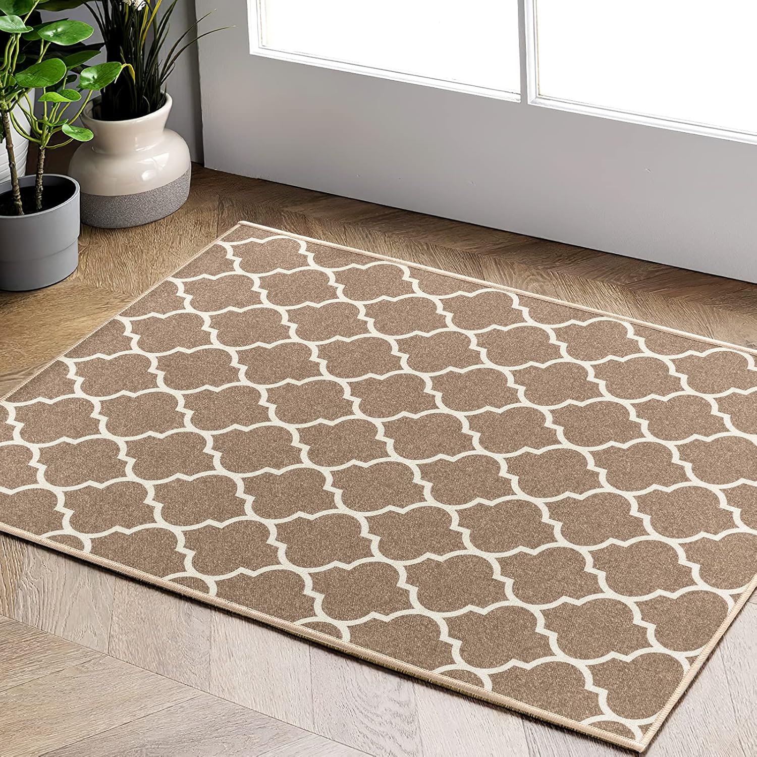 jinchan Alfombra marroquí de 2 x 3 pulgadas, alfombra de entrada, cocina, baño, alfombra geométrica, tapete suave para interiores, alfombra de