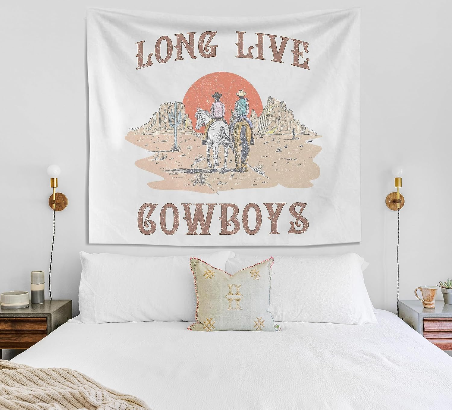 Knibeo Tapiz occidental, decoración de vaquero, tapiz de vaquero occidental de larga vida, tapiz de vaquero occidental desierto para colgar en la