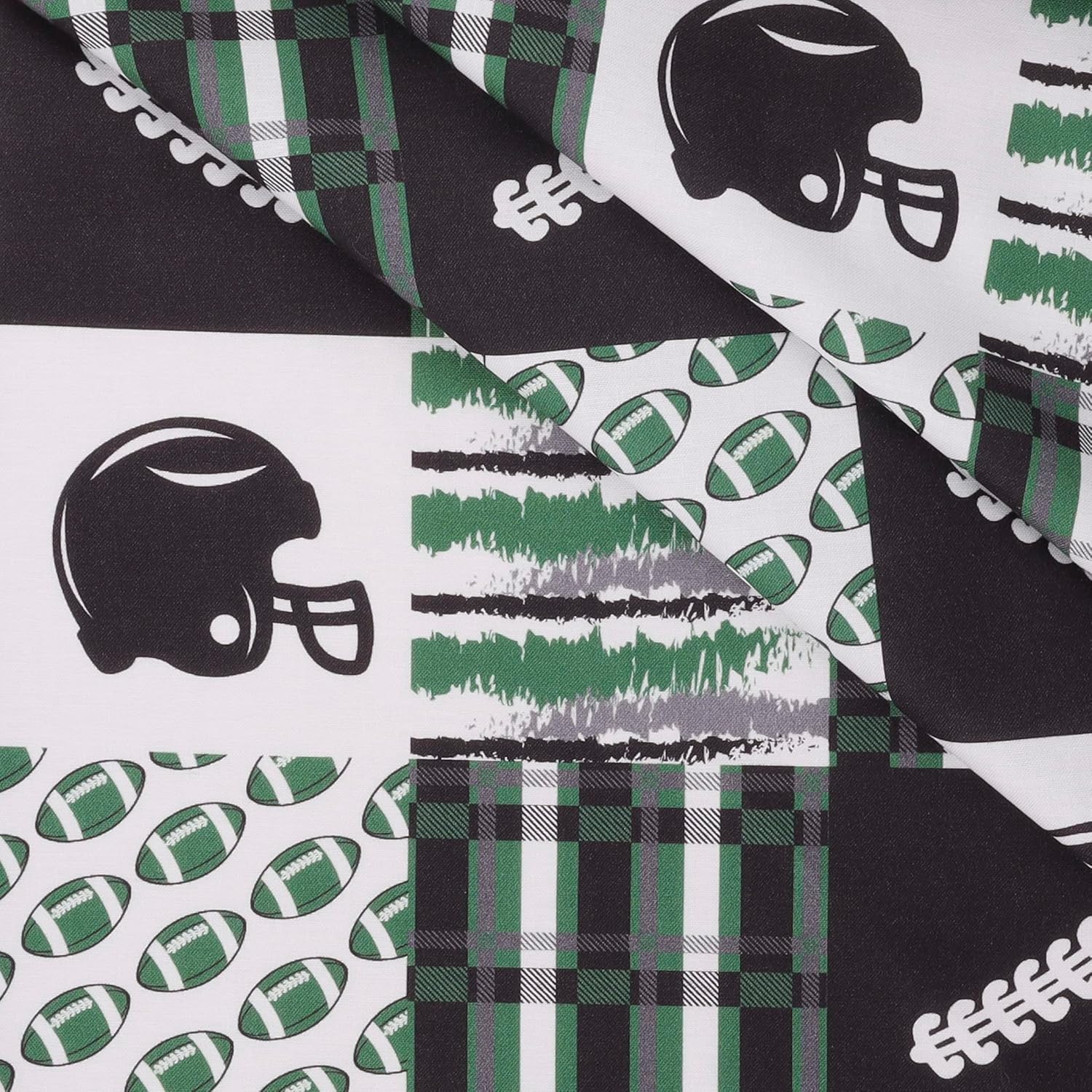 Mook Fabrics Deportes de algodón, verdenegrogris cortado por The Yard