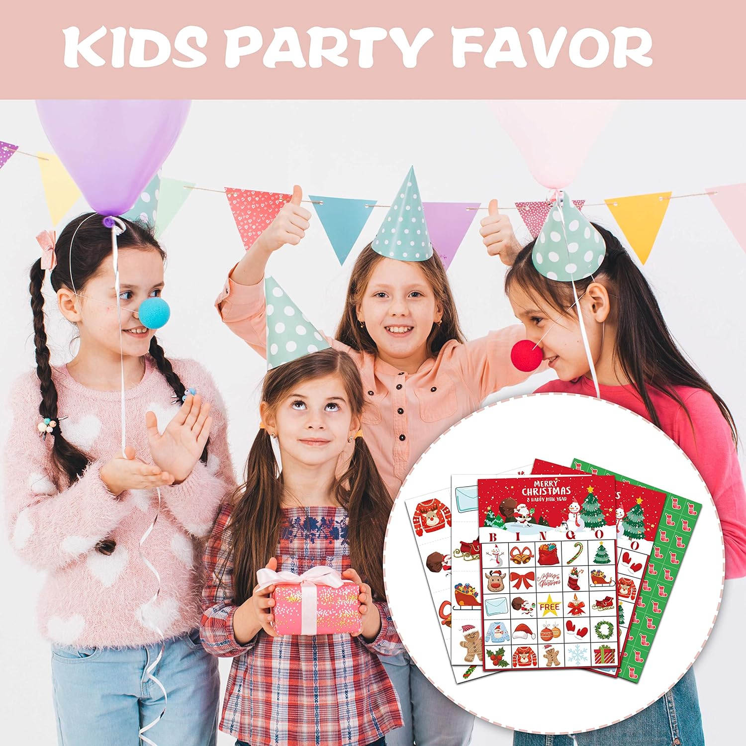 Juego de bingo de Navidad, juegos de fiesta temática de Feliz Navidad con 24 jugadores, actividades de suministros de vacaciones de invierno,