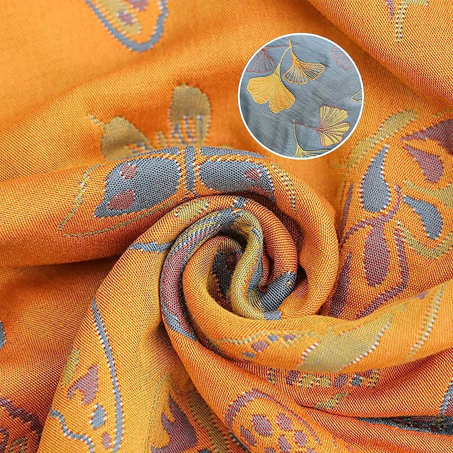 TOCOLA GinkgoLeaf – Edredón reversible de algodón con patrón de hojas de ginkgo, ultrasuave, ligero, transpirable, edredón de aire acondicionado,