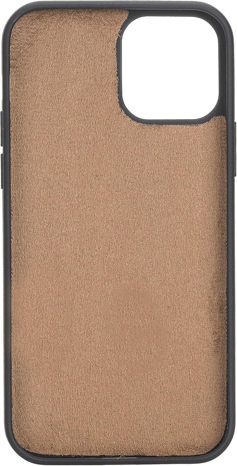 Funda de piel auténtica de alta calidad hecha a mano para iPhone 12 Pro de 6.1 pulgadas, tarjetero doble folio, funda magnética desmontable, soporte