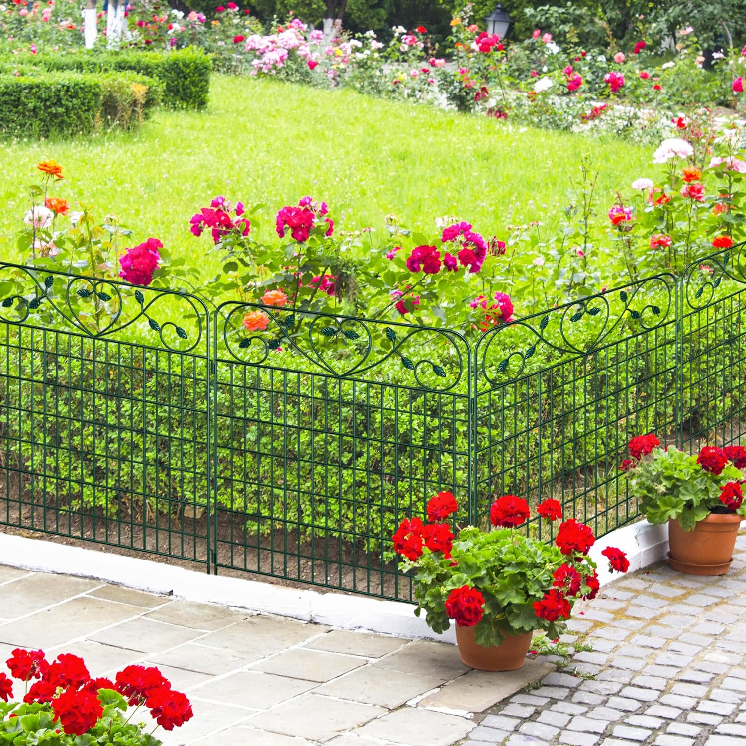 Neutype Paneles de valla de jardín, paneles de valla decorativos, valla de borde de jardín, valla al aire libre para perros, paneles de valla de