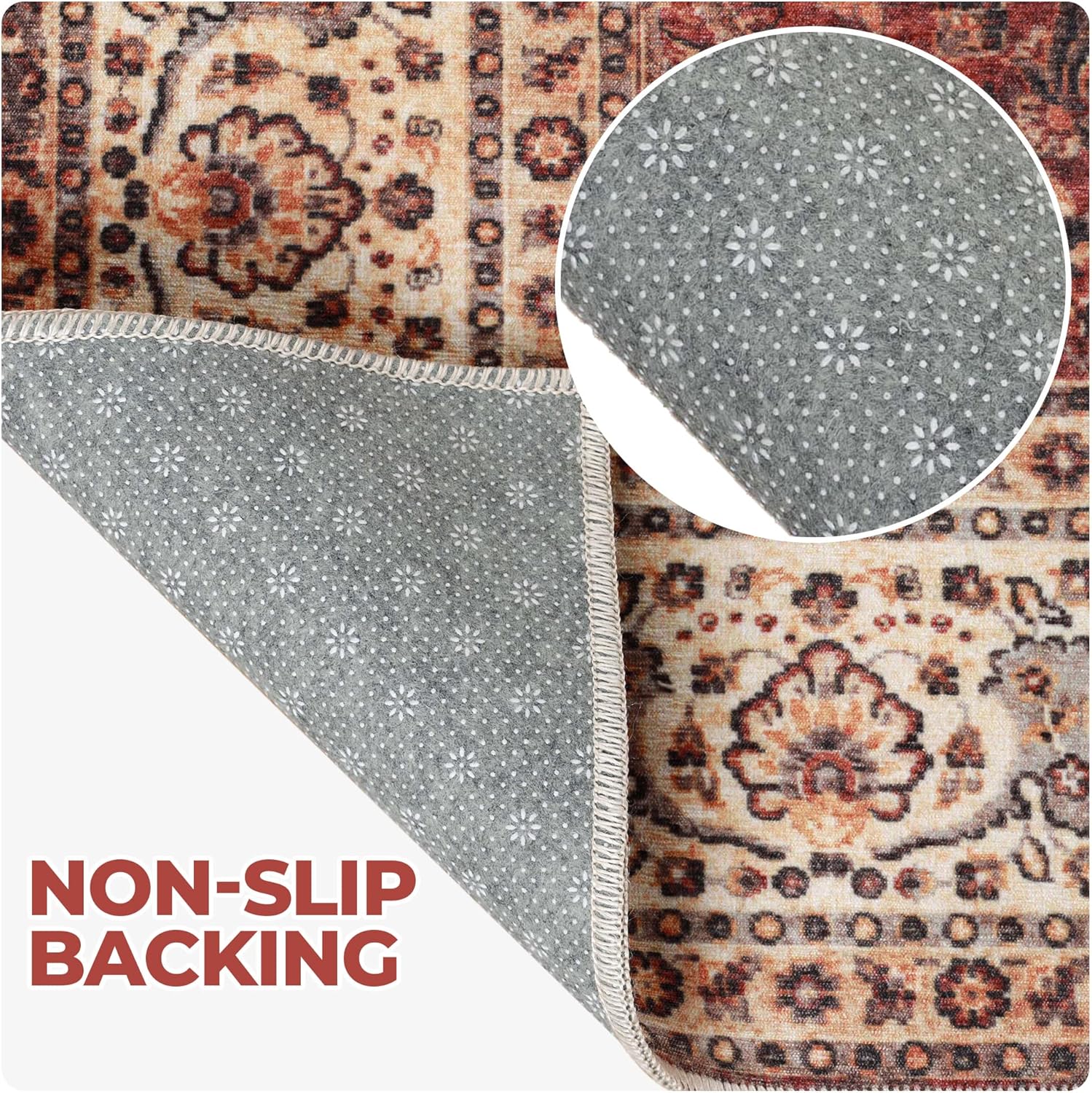 SUPERIOR Alfombra de área grande para interiores, parte trasera antideslizante para niños o mascotas, entrada, cocina, dormitorio, saladormitorio,