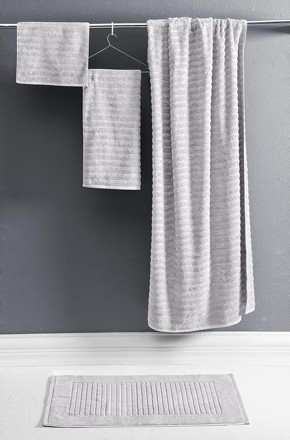 Classic Turkish Towels – Juego de 6 toallas de lujo – 2 toallas de baño, 2 toallas de mano y 2 toallas pequeñas, 100% algodón turco, toallas de