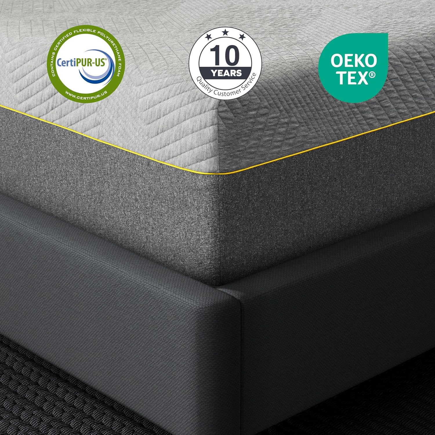Colchón individual de 12 pulgadas, colchón viscoelástica de té verde en una caja, certificado CertiPUR-US sin fibra de vidrio para litera, mediano,