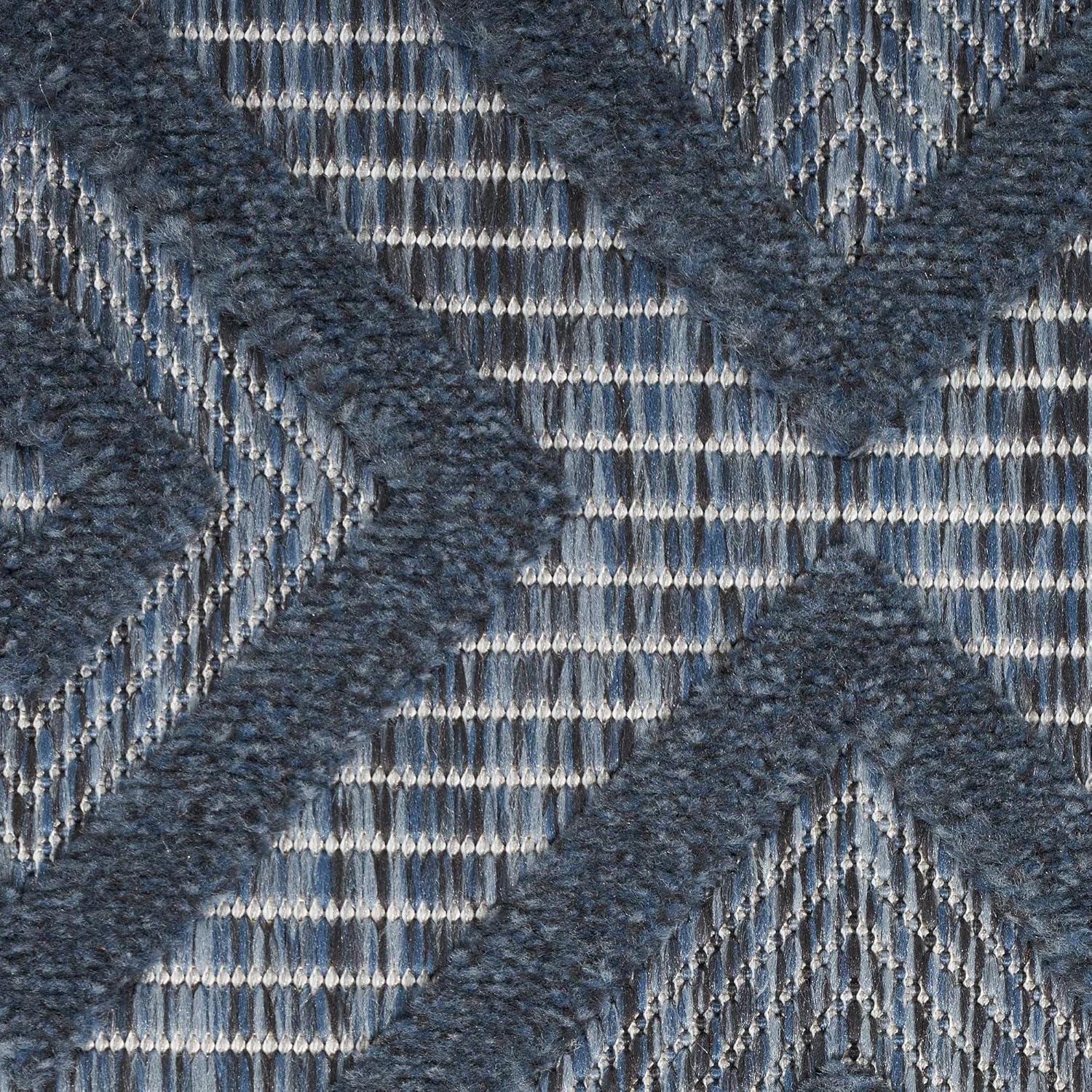 Nourison Alfombra versátil para interiores y exteriores, color azul marino, de 5 x 7 pies, fácil de limpiar, no se desprende, para dormitorio, sala