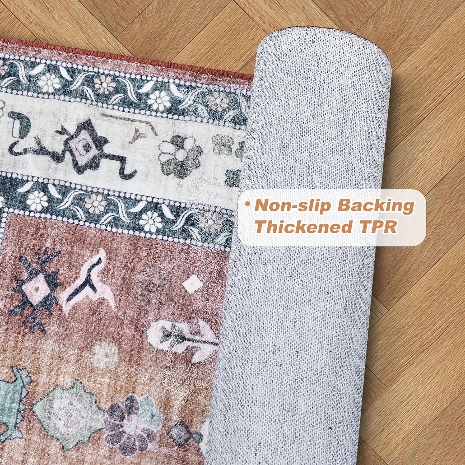 Alfombras de 2 x 3 para entrada, alfombra pequeña lavable antideslizante para puerta de interior para cocina, baño, parte trasera oriental, alfombra