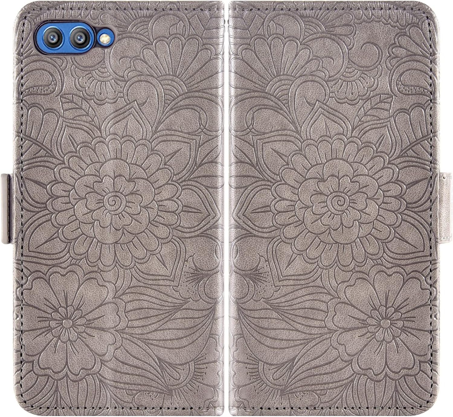 Asuwish Compatible con Huawei Honor View 10V10 – Funda tipo cartera y protector de pantalla de vidrio templado, soporte magnético de cuero con tapa