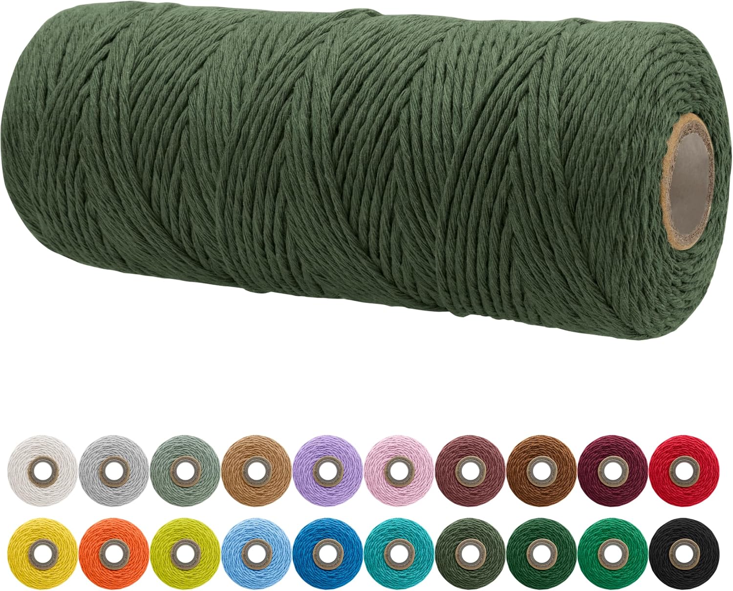 Cuerda de macramé de una sola hebra de 0.079 in x 164 yardas (492 pies), cuerda de algodón suave para macramé, cuerda de macramé de 0.079 in,