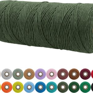 Cuerda de macramé de una sola hebra de 0.079 in x 164 yardas (492 pies), cuerda de algodón suave para macramé, cuerda de macramé de 0.079 in, Cuerda de macramé de una sola hebra de 0.079 in x 164 yardas (492 pies), cuerda de algodón suave para macramé, cuerda de macramé de 0.079 in,