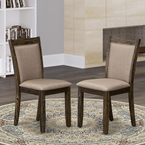 East West Furniture Monza Parson – Juego de 2 sillas acolchadas de tela de lino color caqui oscuro, estilo jacobeo envejecido East West Furniture Monza Parson – Juego de 2 sillas acolchadas de tela de lino color caqui oscuro, estilo jacobeo envejecido