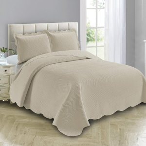 Linen Plus Juego de colcha capitonada de gran tamaño, en colores lisos, Ashley Linen Plus Juego de colcha capitonada de gran tamaño, en colores lisos, Ashley
