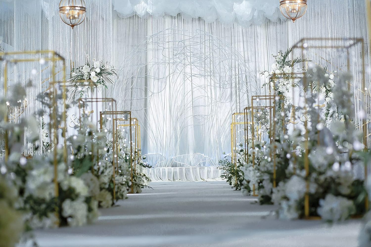Gdrasuya10 Soporte de flores de metal para boda, 31.5 pulgadas, 10 unidades, para boda, jarrones, soporte de flores, letrero de hierro dorado, marco
