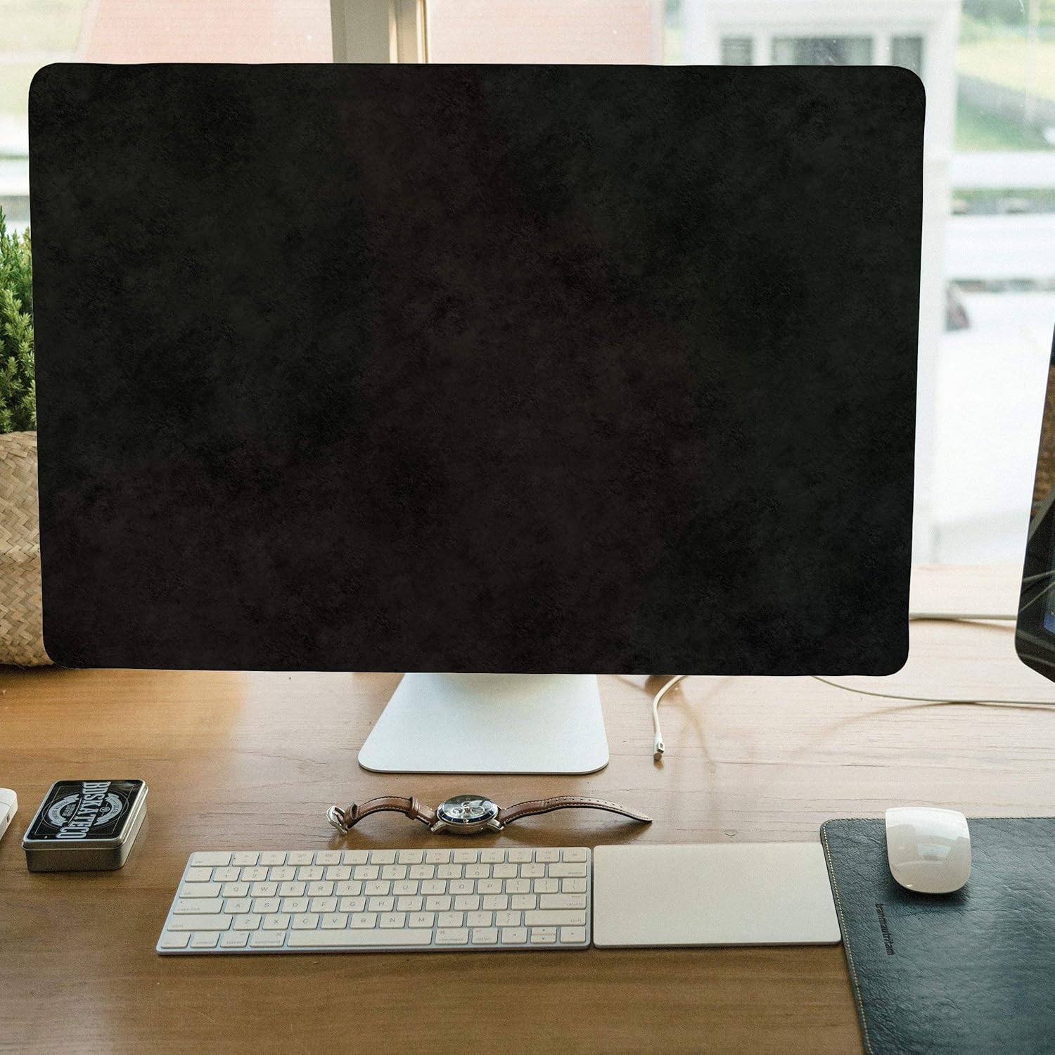 Kuzy Funda para iMac de 27 pulgadas, versión 2020, 2019, 2017, modelos A2115, A1862, A1419, A1312, Retina 5K, 4K, protector de pantalla, color negro