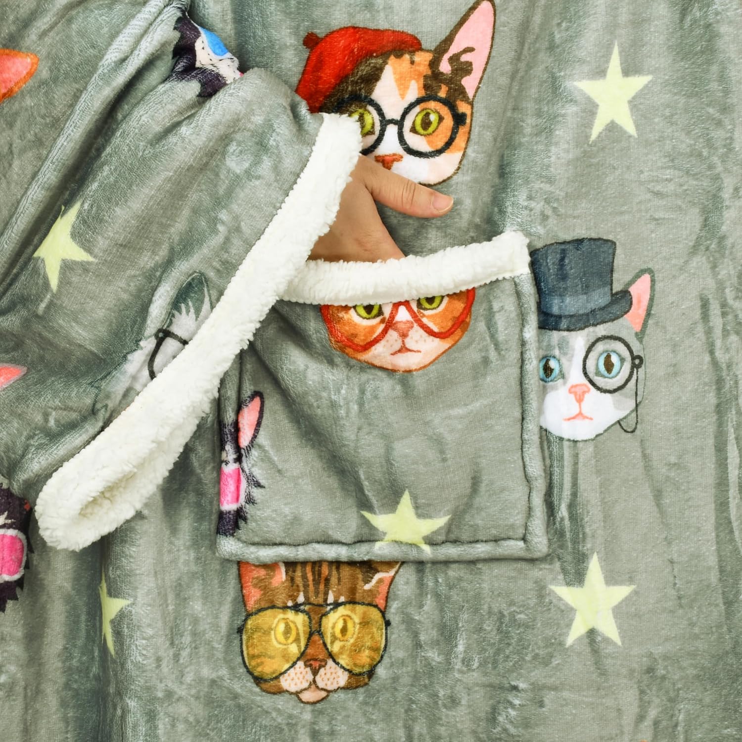 Catalonia Manta Sherpa con mangas y brazos, cómoda manta de TV con mangas, manta grande y cómoda para mujeres y hombres, regalo para ella, años 80